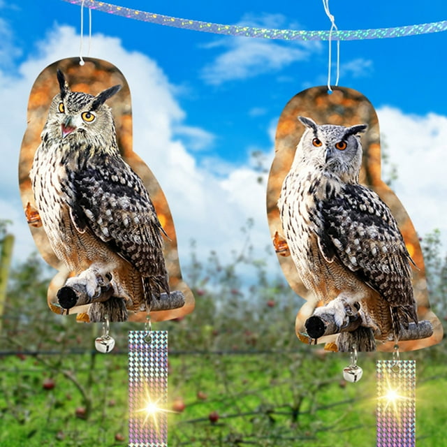 Xewsqmlo Owl Bird Repeller Hanging Waterproof Birds Repel Device for