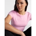 thumbnail image 4 of No Boundaries Crew Neck Tee with Short Sleeves, 1 or 3-Pack, Women’s, 4 of 5