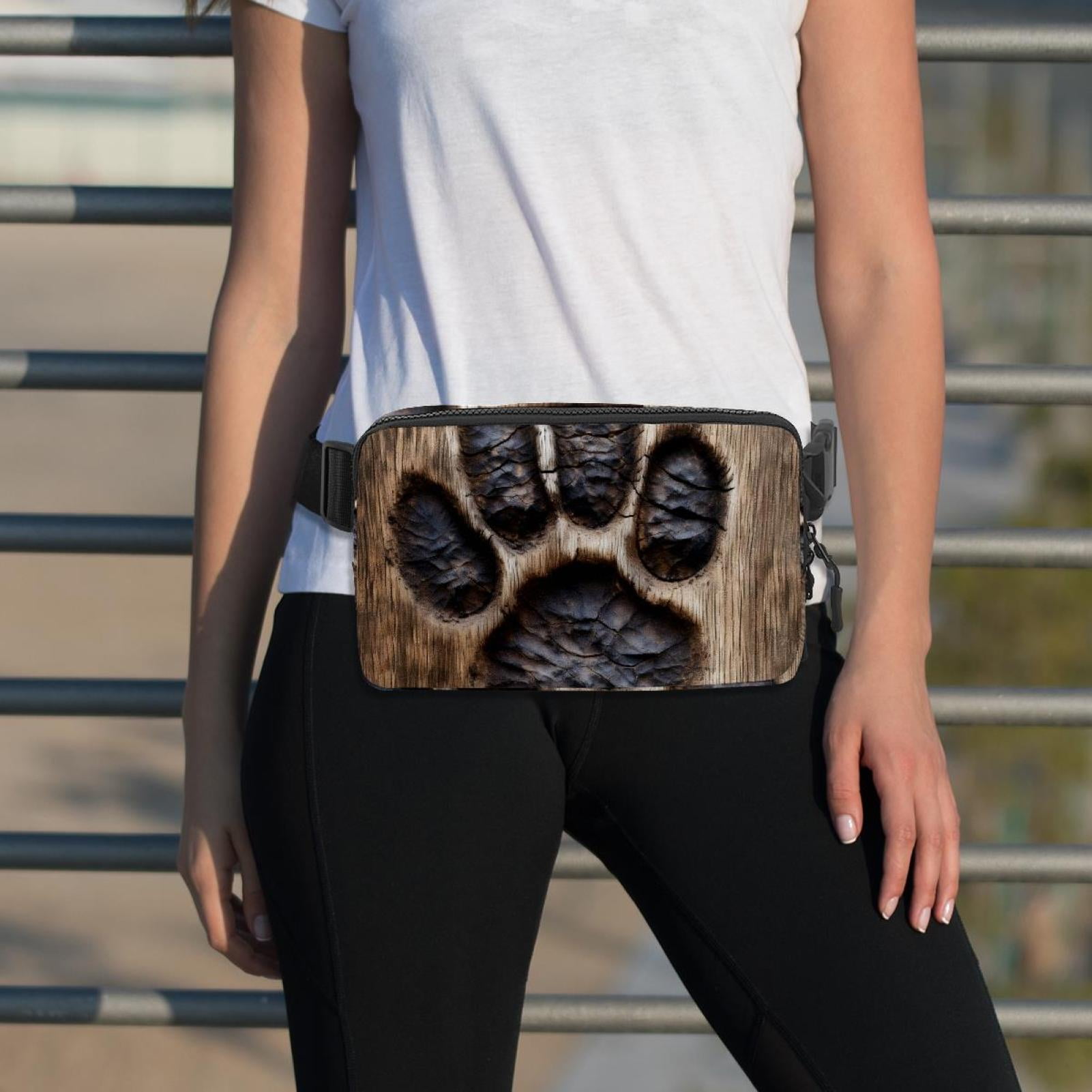Paw prints Lightweight, Adjustable Fanny Pack with Extension Strap - Unisex Money Belt Waist Bags