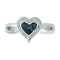 thumbnail image 2 of STERLING SILVER 0.03 CTTW WHITE & BLUE DIAMOND HEART RING, 2 of 3