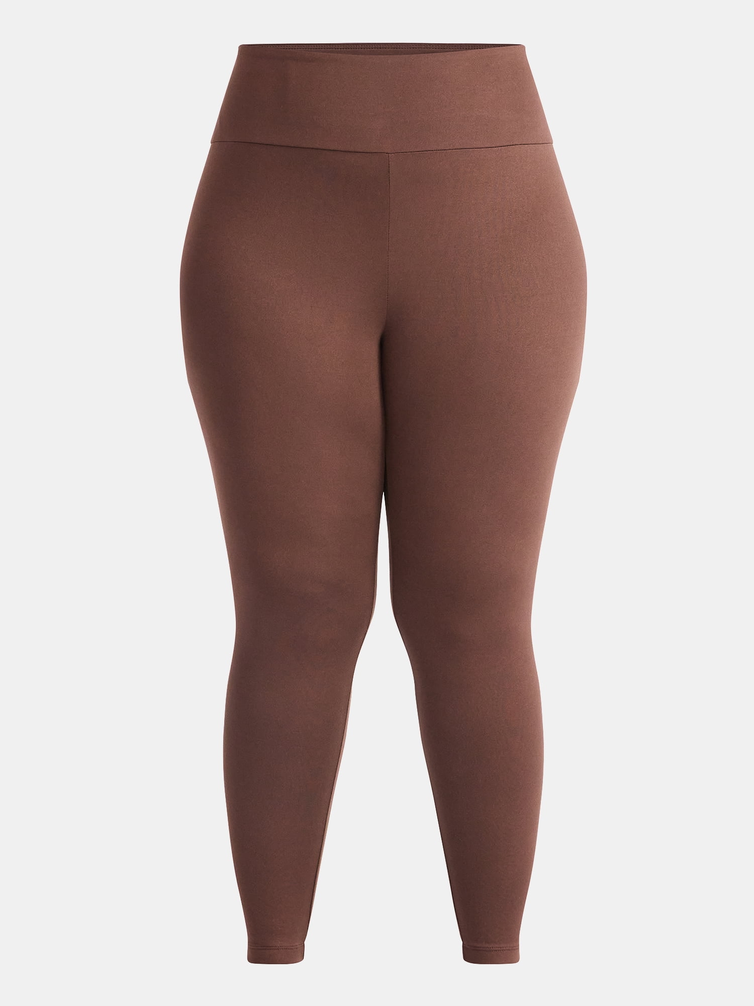 Feathers Plus size Women’s Cozy Lightweight Fleece-Lined Stretch Multipack Leggings for Everyday Wear, 2 Pack, Sizes 1X-4X