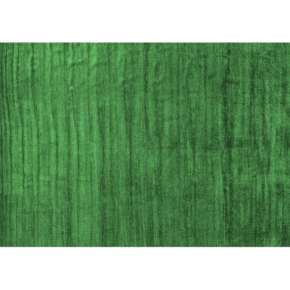 Ahgly Company Indoor Rectangle Abstract Emerald Green Contemporary Area Rugs, 5' x 7'