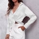 thumbnail image 4 of Camisa de manga larga de satén para mujer - Elegante blusa de imitación de seda - Corte holgado para la oficina o una fiesta, 4 of 5