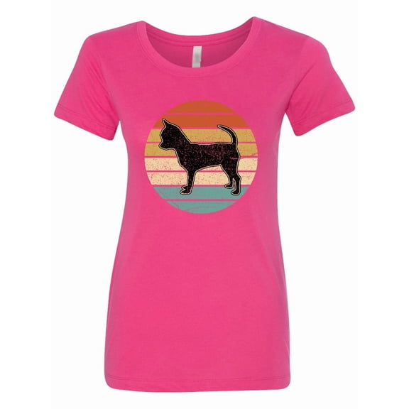 Inktastic Chihuahua Dog Retro Sunset Women's T-Shirt