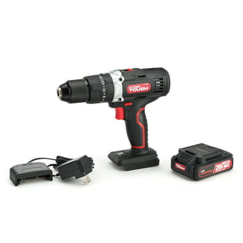 Hyper Tough 20V Max Lithium-Ion Cordless Hammer Drill, 1/2 inch Chuck, 2 Speeds with 1.5Ah Lithium-ion Battery & Charger, Bit Holder & LED Light