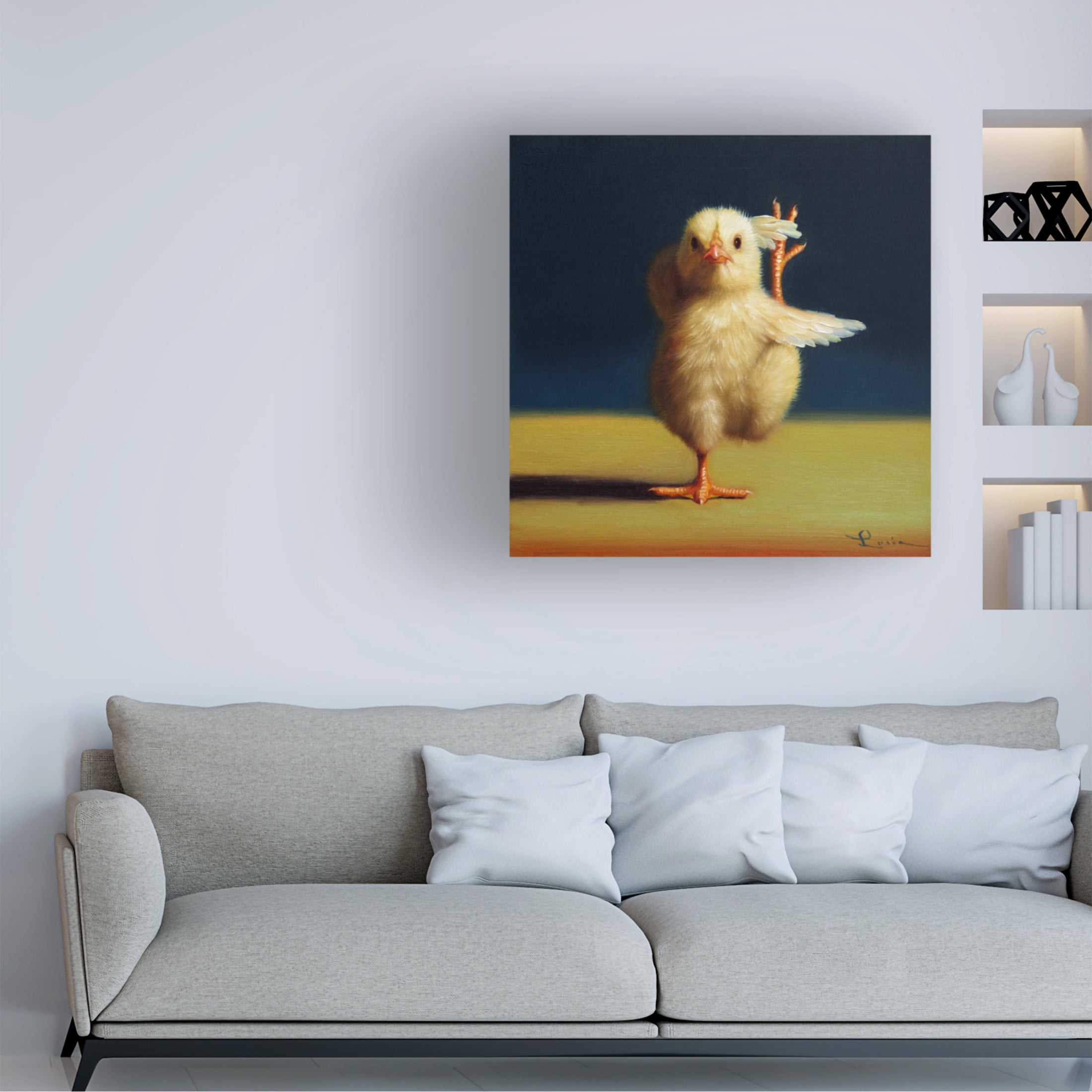 Canvas Wall Art - Lucia Heffernan 'Yoga Chick Standing Split' Wall Art for Living Room, Bedroom, or Office Décor by Trademark Fine Art - 35 x 35 Inches