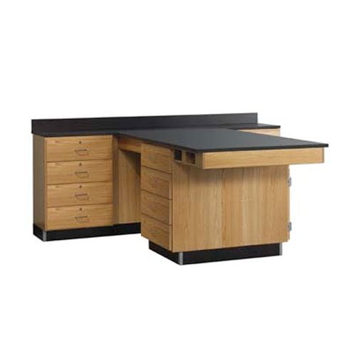 Diversified Woodcrafts 2844KF Perimeter Workstation with 4 Drawers and Flat Top
