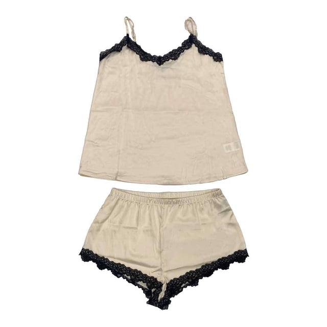 Conjunto Secret Treasure para Dama Satín Blanco Talla CH 2 Piezas