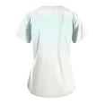 thumbnail image 3 of Womens Heart Printed Animals Nurse Uniforms Scrub Tops for Women, Short Sleeve V Neck Scrub Shirt with Pockets White M, 3 of 4