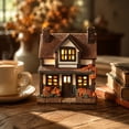 thumbnail image 6 of Halloween Fall Village Houses, Vintage Light-Up Pumpkins Cottage, Decorations Lamp Figurine, Handcrafted Glowing Pumpkin Ornament, LED Rustic Festive Decor Courtyard, Luminous Holiday Accent, 6 of 8
