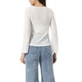thumbnail image 3 of INSPIRE CHIC Lace Shrug Top for Women's Tie Front Bell Long Sleeve Bolero Cardigan XS White, 3 of 6
