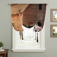 thumbnail image 2 of Farm Panda Tie Up Curtains for Windows, Adjustable Balloon Window Shades, Farmhouse Barn Funny Animals Butterfly Kitchen Window Treatments Farmhouse Short Curtains with Rod Pocket 42"x45", 2 of 8