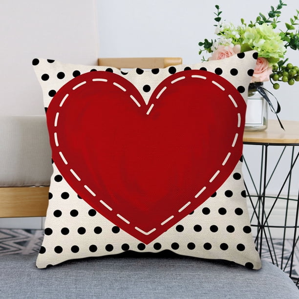 Funda de Almohada de Lino para San Valentín, Cojín para Sofá o Casa