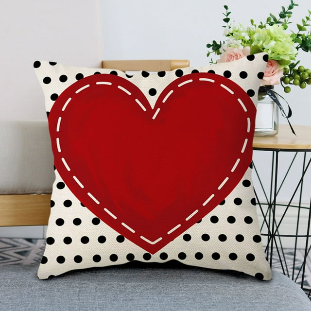 Offre Spéciale! Taie d'Oreiller en Lin pour la Saint-Valentin, Coussin de Canapé Maison