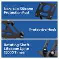 thumbnail image 5 of FIASON 1 Pack Black Large Laptop Stand, Aluminum Alloy Adjustable Foldable Notebook Riser, Ventilated Cooling Desk Holder with Anti-Slip Pads, Ergonomic Computer Stand Compatible with 8-16.3" Laptops, 5 of 8