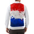 thumbnail image 4 of Men's Patriotic Star-Patterned Sleeveless Sweater Vest Red White And Blue Knit V-Neck Tank Top, 4 of 5