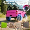 thumbnail image 4 of iYofe 24V Ride on Cars for Kids, Chevrolet Silverado 2 Seat Battery Powered Ride on Toys with Remote Control, 4 Wheels Suspension, LED Light, MP3 Player, Electric Car for Kids Boys Girls Gifts, Pink, 4 of 9