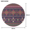 thumbnail image 6 of Purple Boho Tribal Floral and Mandalas Pattern Round Tablecloth 60"x60",Wrinkle Wipeable Table Cloth for Kitchen Dining Room Picnic Patio Party, 6 of 6