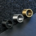 thumbnail image 3 of 19mm Black/Gold/Silver Brushed Band Men's Jewelry Titanium Steel Ring Size 7-14, 3 of 8