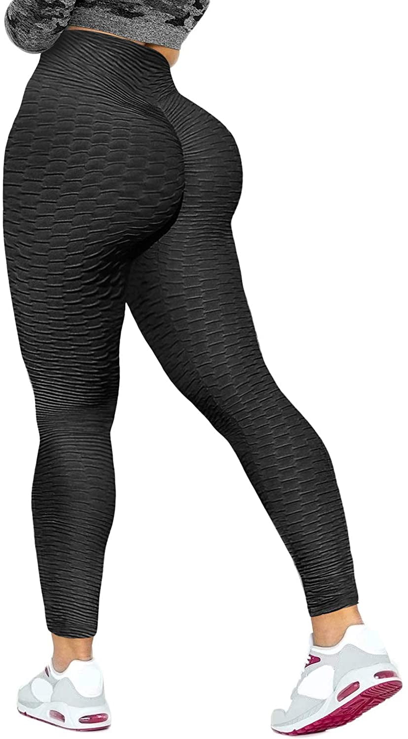 Comfree Womens Anti Cellulite High Waisted Yoga Pants Tummy Control Scrunched Booty Leggings Workout Running Butt Lift Textured Tights Walmart Com