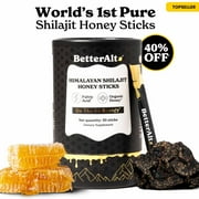 BetterAlt Pure Himalayan Shilajit Honey Sticks with Organic Honey & Saffron – Natural Energy & Wellness Support – 30ct