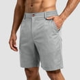 thumbnail image 7 of idosla Men's Cotton Chino Shorts Casual Elastic Waist Drawstring 7 Inch Summer Beach Golf Shorts with Pockets (Light Gray, M), 7 of 7