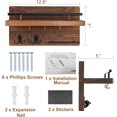 thumbnail image 5 of Portallaves decorativo de pared con 5 ganchos para llaves, portallaves de correo para pared, estante organizador de correo de madera para pasillo, oficina, 5 of 5