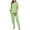 Green, variant on hoksml Women's 2-Side Fleece Loungewear Set Stripes Long Sleeve Top and Jogger Pants Pajamas Set Round Neck Pullover Winter Sleepwear Home Outfit