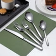 thumbnail image 3 of Just Houseware Silverware Set 20 Pieces, Stainless Steel Flatware Set, Mirror Polish Cutlery Set, Knives Forks Spoons Service for 4, 3 of 7