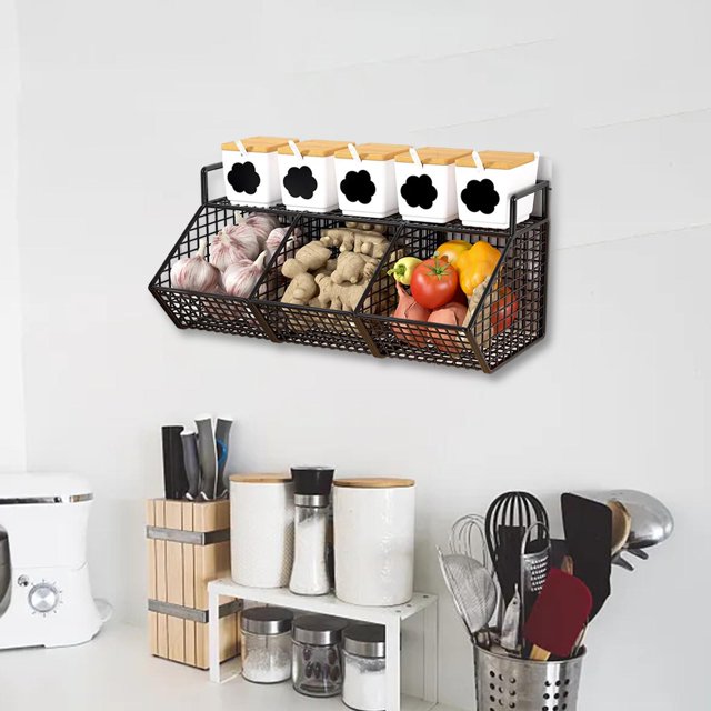 Cesta de Alambre Colgante Macarena para Almacenamiento de Alimentos Estante para Frutas Verduras