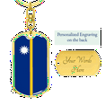 thumbnail image 3 of Nauru Flag Swivel Keychain Dog Tag Stainless Steel or 18k Gold, 3 of 10