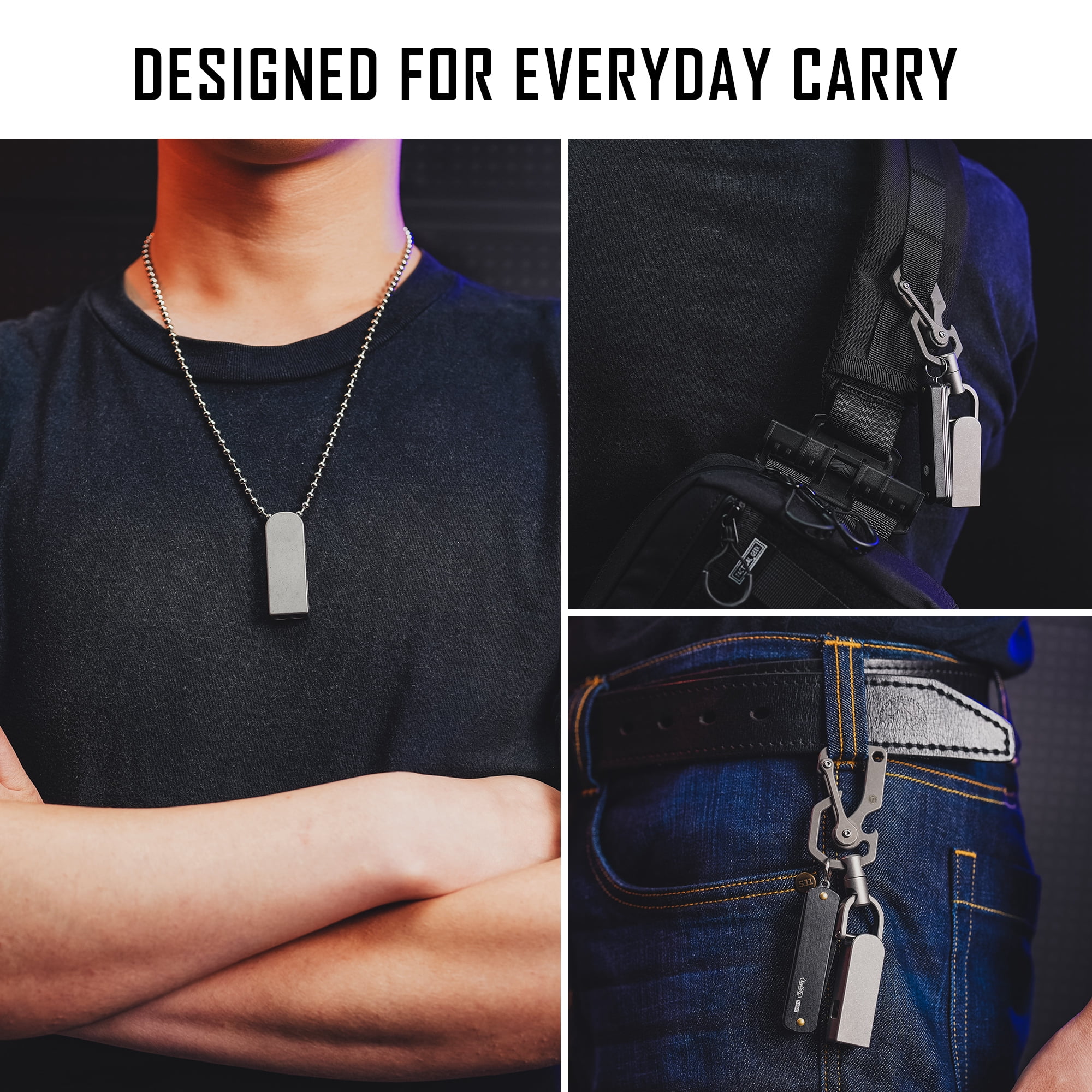 Key Unity Titanium Emergency Whistle, EDC Safety Whistles Necklace Loud up to 130db for Survival, Hiking, Camping, Pets Training, KA25L