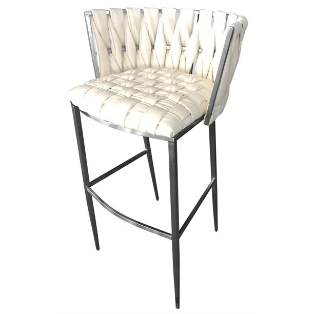 Tobias Designs Barcelona 35 Stainless Steel Extra Tall Bar Stool In Snow White Com Extra Tall Bar Stool In Snow White, Super Tall Outdoor Bar Stools