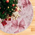 thumbnail image 5 of RMDQTR Festive Christmas Tree Skirt47.2x47.2in - Holiday Home Decor for Xmas Party Pink Bows and Peony Flowers, 5 of 6
