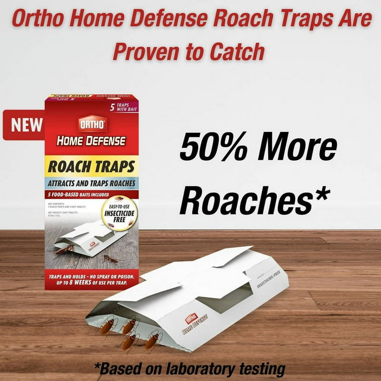 Ortho Home Defense Roach Trap with Bait Tablets, 30 Total Traps
