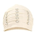 thumbnail image 3 of Baberdicy Women's Embroidered Hijab Cap, Beaded Muslim Prayer Under Scarf, Stretchy Liner Beige Universal Fit, 3 of 5