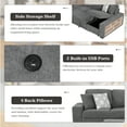thumbnail image 6 of Harper & Bright Designs Sectional Sleeper Sofa with Pull Out Sofa Bed, U Shaped Sleeper Sectional Couch with Storage Chaise, Chenille Sectional Sofa with USB Ports for Living Room, Grey, 6 of 20