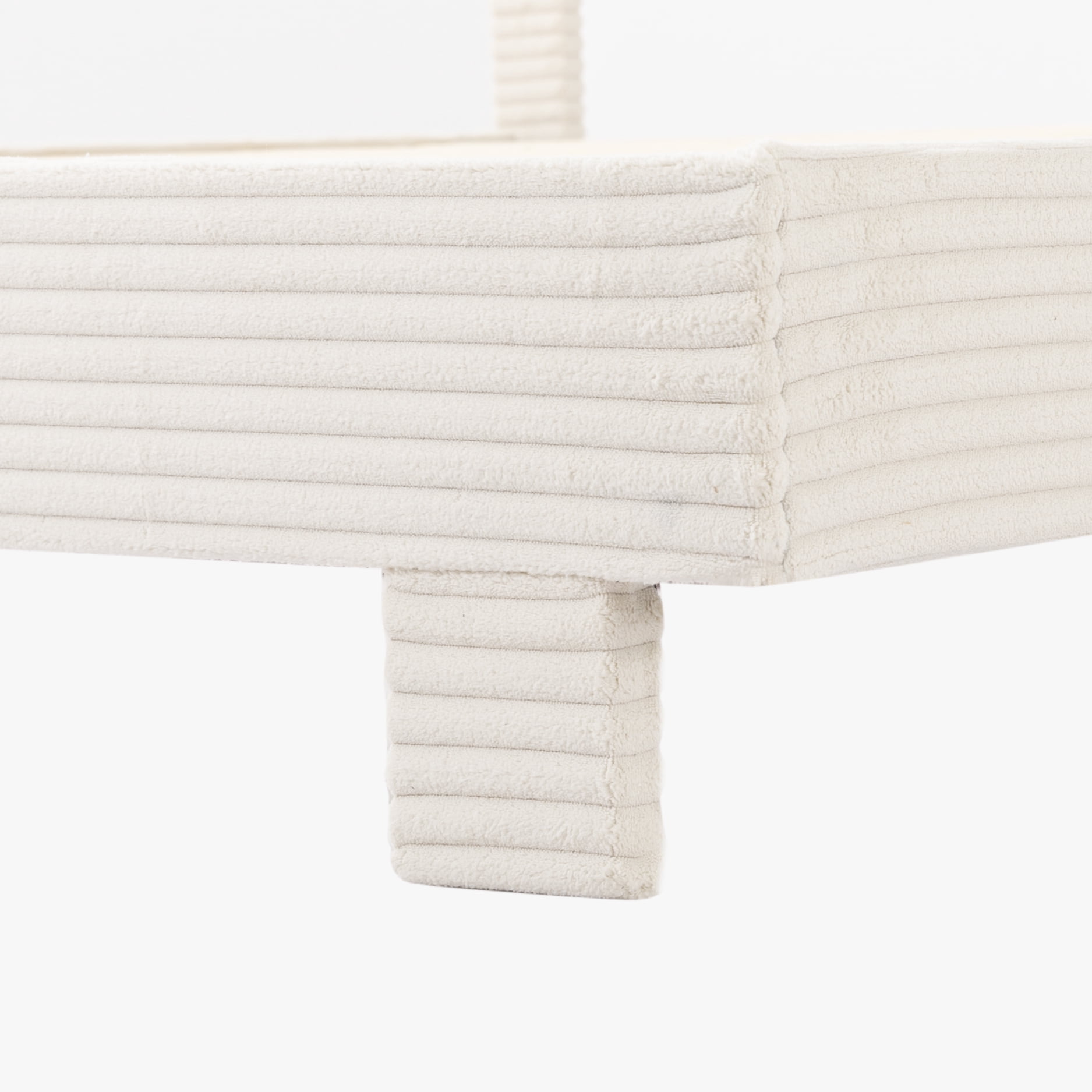 BSHTI KING Size Corduroy Upholstered Platform Bed Frame with Headboard, Nailhead Trim, Wood Slats Support, No Box Spring Needed, Modern Bedroom Bed Frame, Bedroom Furniture, Apartment Use (Beige)