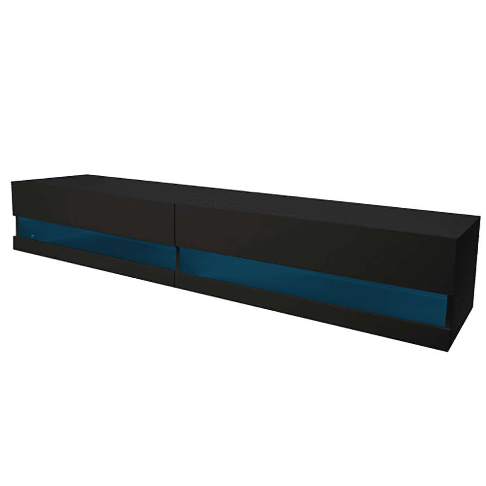 Kepooman Wall Mounted Audio, Video Console, W 70.9" x D 16.5" x H 11.8" , Black Kepooman Wall Mounted Audio, Video Console, W 70.9" x D 16.5" x H 11.8" , Black