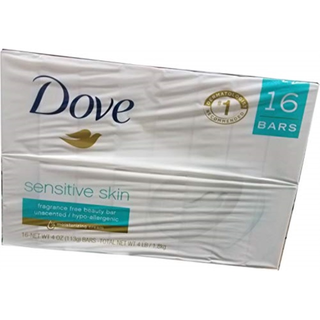 dove sensitive skin unscented 164 oz bar soaps, 64 oz