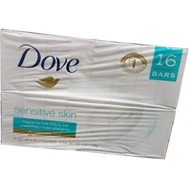 dove sensitive skin unscented 164 oz bar soaps, 64 oz