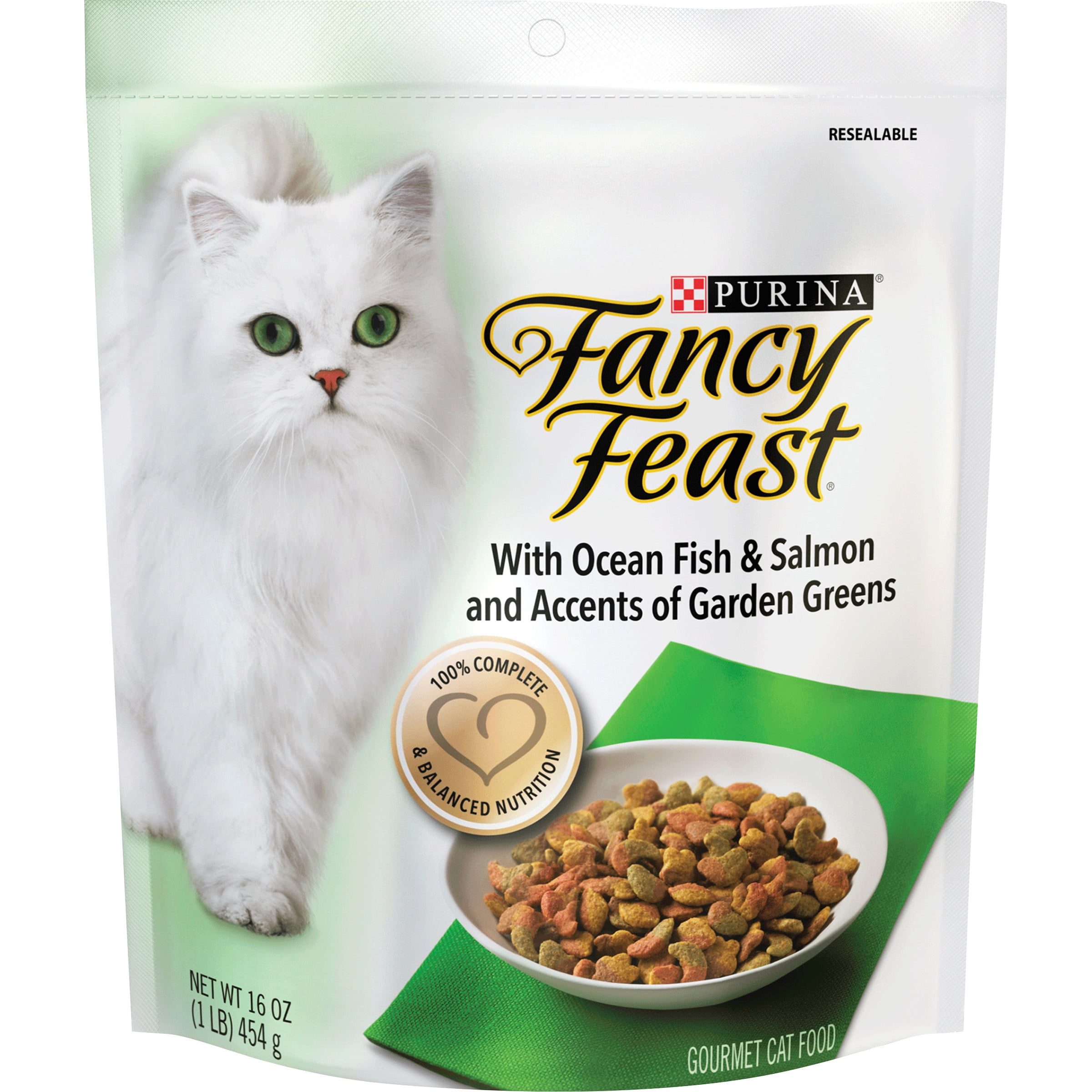 (2 pack) Fancy Feast Dry Cat Food, With Ocean Fish & Salmon, 16 oz. Bag