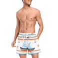 thumbnail image 3 of FORMRS Mens Swim Trunks Mesh Liner Quick Dry Casual Beach Board Shorts with Pockets, Sizes S-2XL, Blue Nautical Pattern, 3 of 9