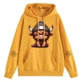 thumbnail image 4 of DHFJKG Hoodie Women Cow Print Cute Hooded Sweatshirt Fall Long Sleeve Drawstring Pullover Tops With Pocket, 4 of 5