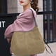 thumbnail image 5 of Los bolsos de lona sencillos son elegantes y versátiles. Color caqui, 5 of 5