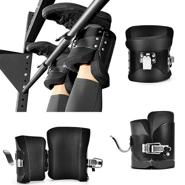 1 Pair Inversion Gravity Boots Hanging Pull Up Boots with Comfortable Foam Padding and Safe Locking Clips
