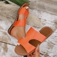 thumbnail image 4 of KIJBLAE Women's Wide Width One Band Open Toe Slide Sandals, Fashion Comfort Casual Outdoor Beach Slippers Spring Summer Orange 40, 4 of 8