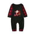 thumbnail image 3 of Odeerbi Christmas Pajamas for Family Holiday Plaid Long Sleeve Family Christmas Pajamas Matching Sets Infant Casual Plaid Print Tops Pants Set Two-Piece Sleepwear Xmas PJs Set Black, 3 of 6