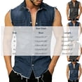thumbnail image 2 of Mens Sleeveless Denim Shirt Collared Button Up Shirt with Pockets Slim Fit Work Tops, 2 of 4
