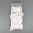 thumbnail image 1 of Ambesonne Retro Bedding Set 3 Pcs, Flamingo Birds Polka Dots, Twin, Pale Pink White, 1 of 3